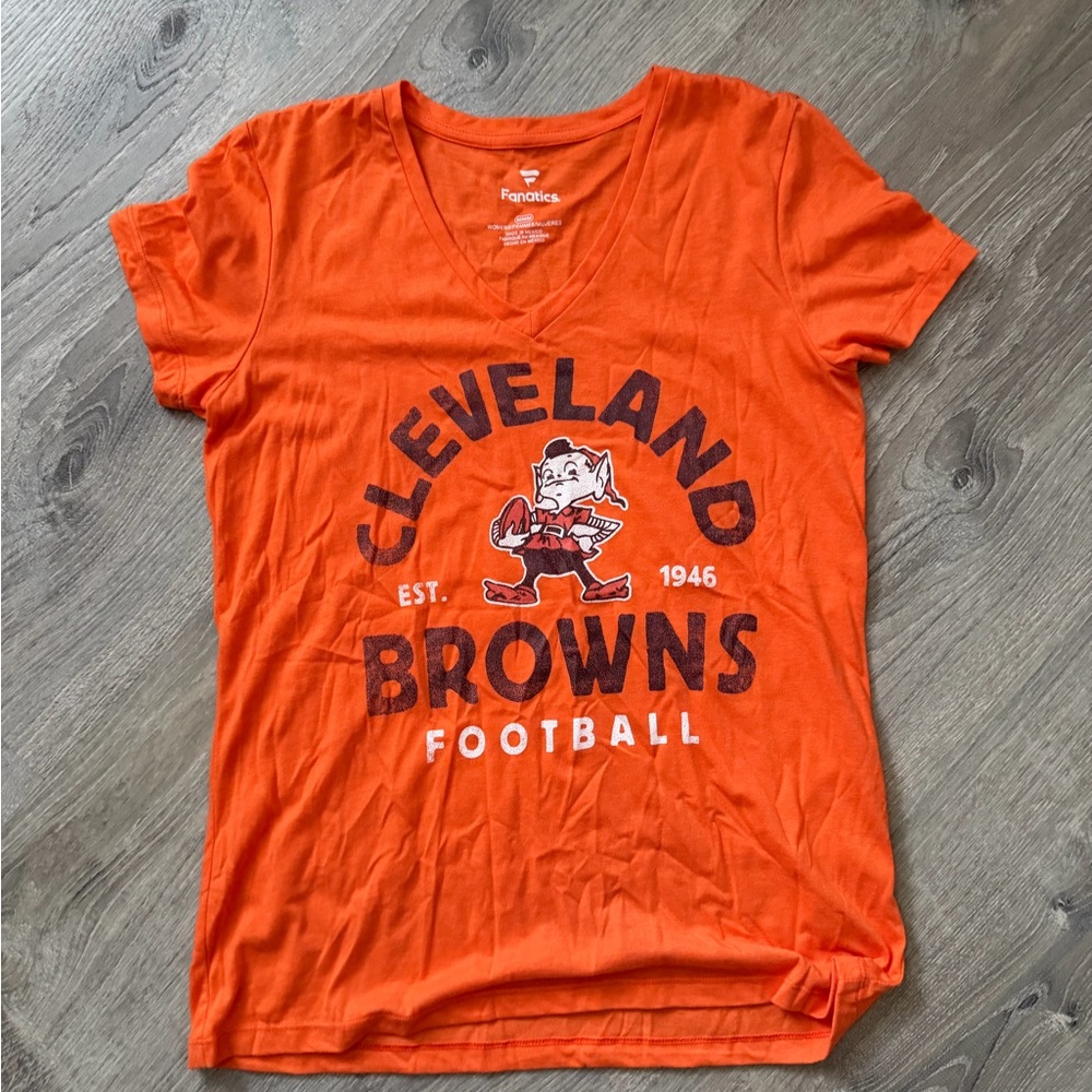 Fanatics Orange Cleveland Browns V-Neck Tee